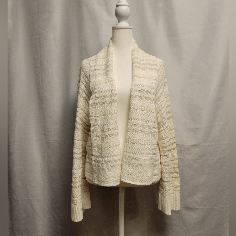 Moth Anthropologie Women's Medium Cardigan Mahalia Striped Bell Sleeve